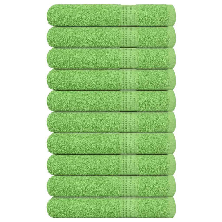 Serviettes vidaxl 10 pcs 100x200 cm 360 g m² 100% coton vert pomme