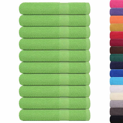 Serviettes vidaxl 10 pcs 100x200 cm 360 g m² 100% coton vert pomme