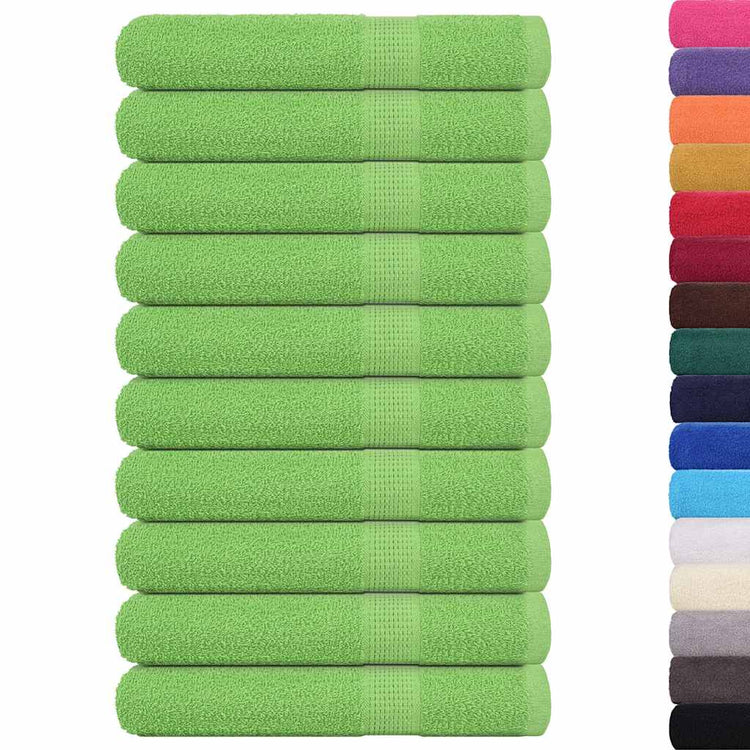 Serviettes vidaxl 10 pcs 100x200 cm 360 g m² 100% coton vert pomme