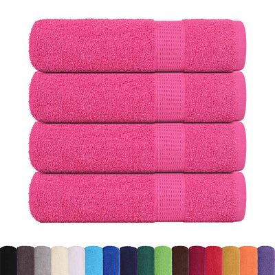 Serviettes Vidaxl 4 ST 50x100 cm 360 g m² 100% coton rose