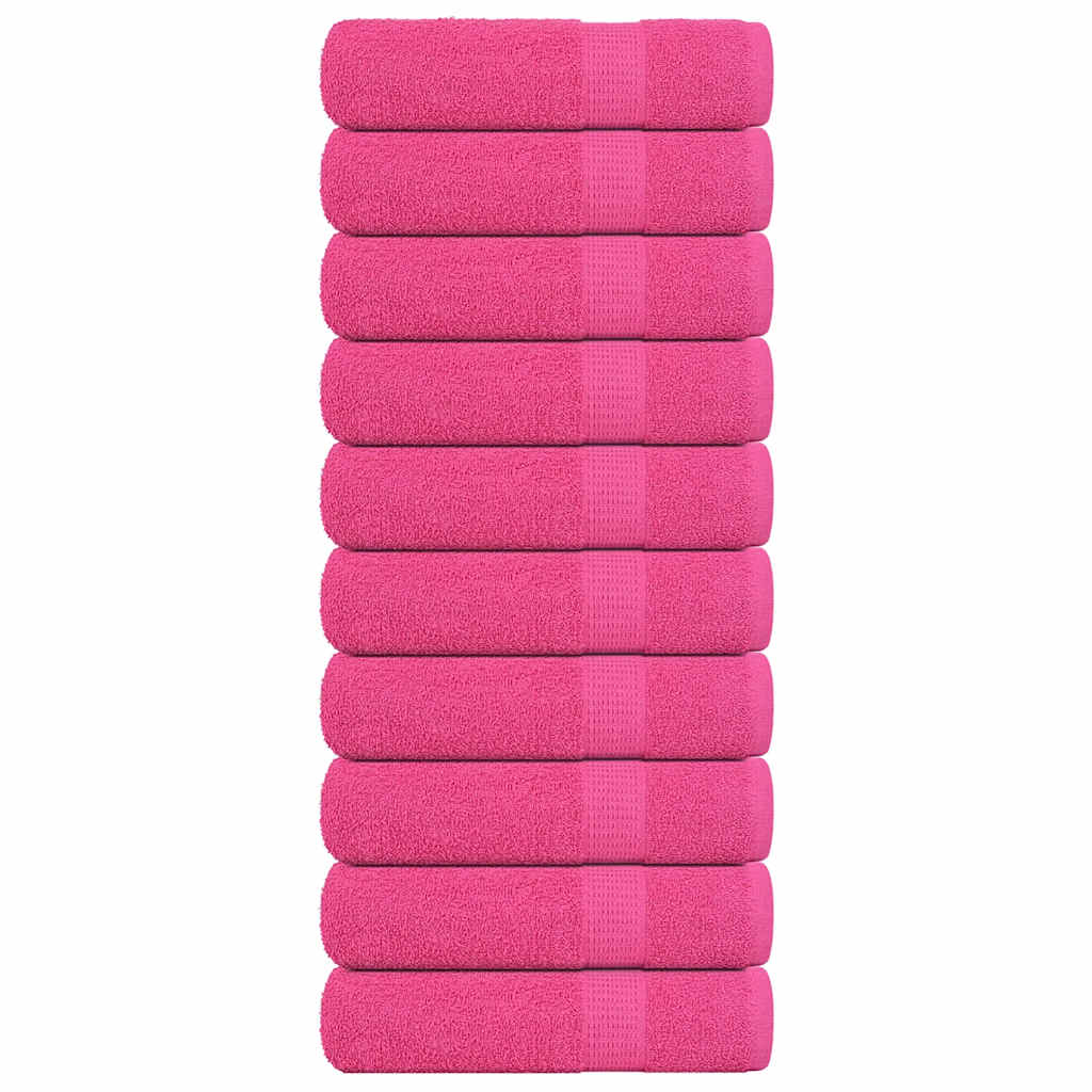 Serviettes Vidaxl 10 ST 50x100 cm 360 g m² 100% coton rose