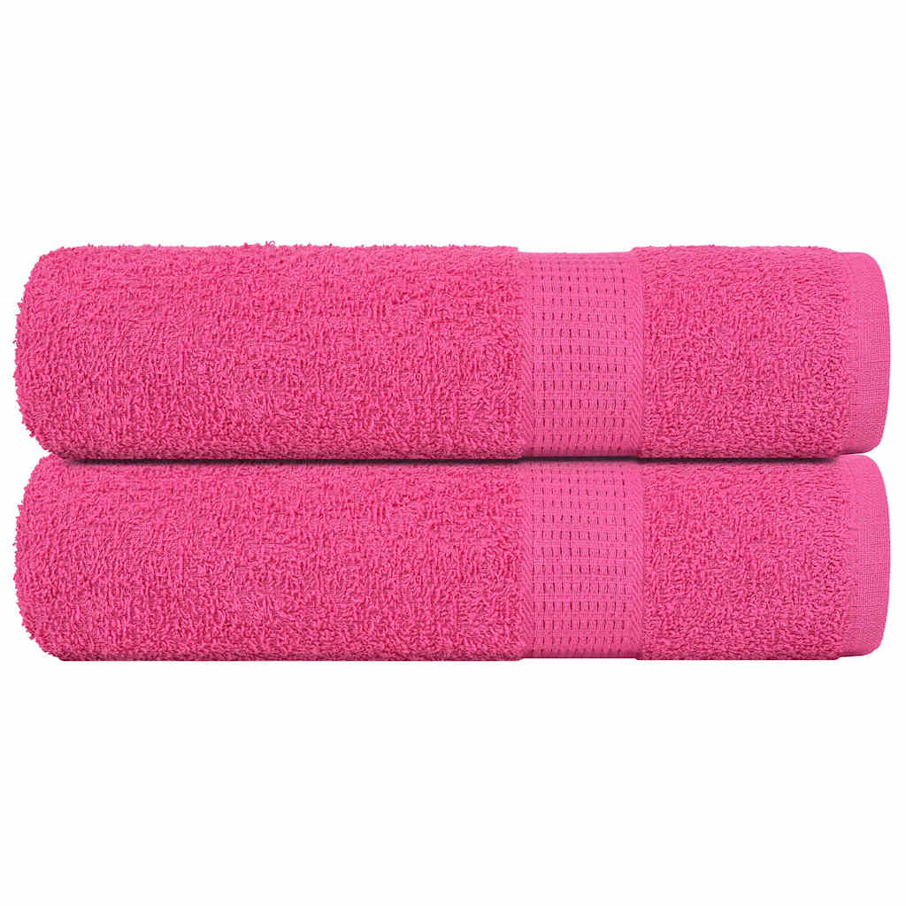 Serviettes de douche vidaxl 2 st 70x140 cm 360 g m² 100% coton rose