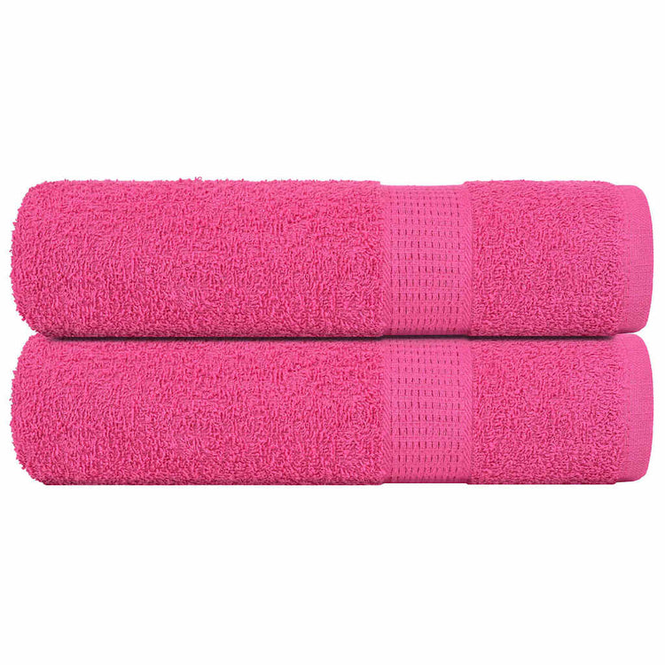Serviettes de douche vidaxl 2 st 70x140 cm 360 g m² 100% coton rose