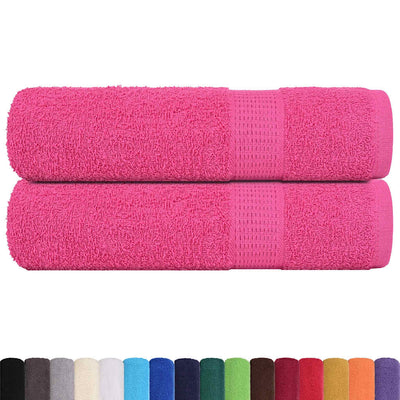 Serviettes de douche vidaxl 2 st 70x140 cm 360 g m² 100% coton rose