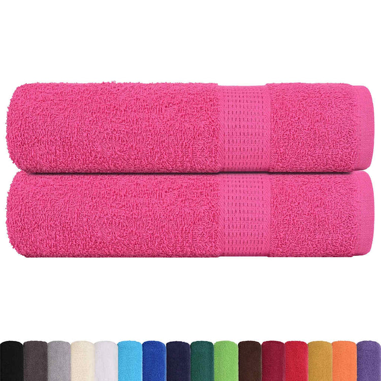 Serviettes de douche vidaxl 2 st 70x140 cm 360 g m² 100% coton rose