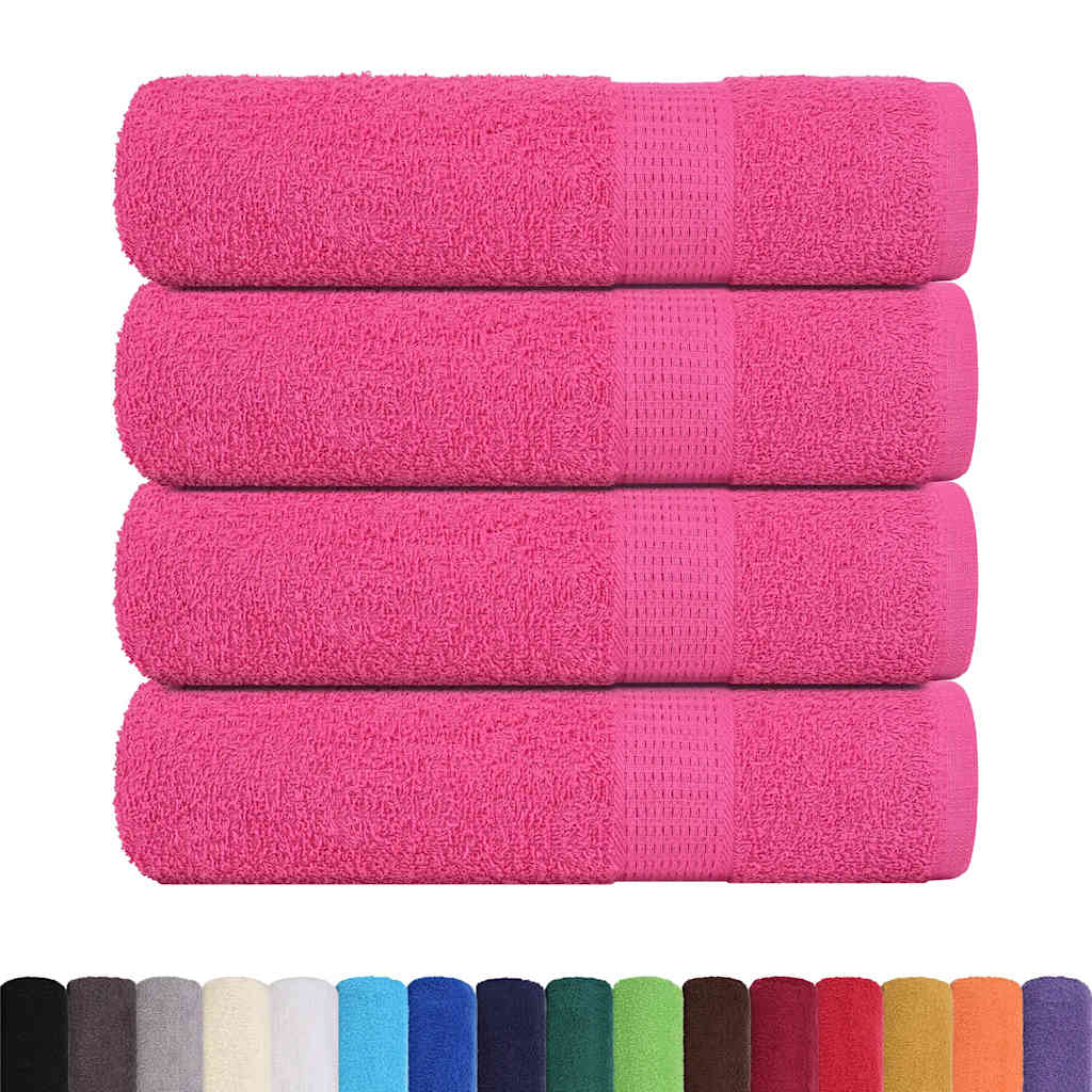 Serviettes de douche vidaxl 4 ST 70x140 cm 360 g m² 100% coton rose