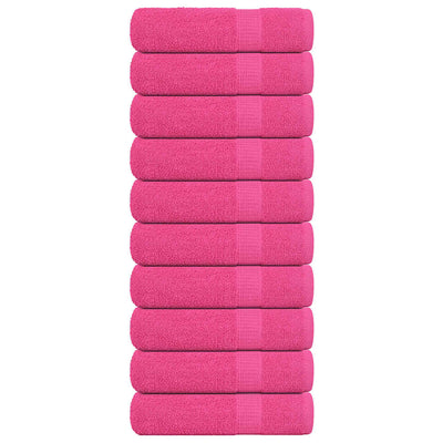 Serviettes de douche vidaxl 10 st 70x140 cm 360 g m² 100% coton rose