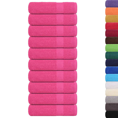 Serviettes de douche vidaxl 10 st 70x140 cm 360 g m² 100% coton rose