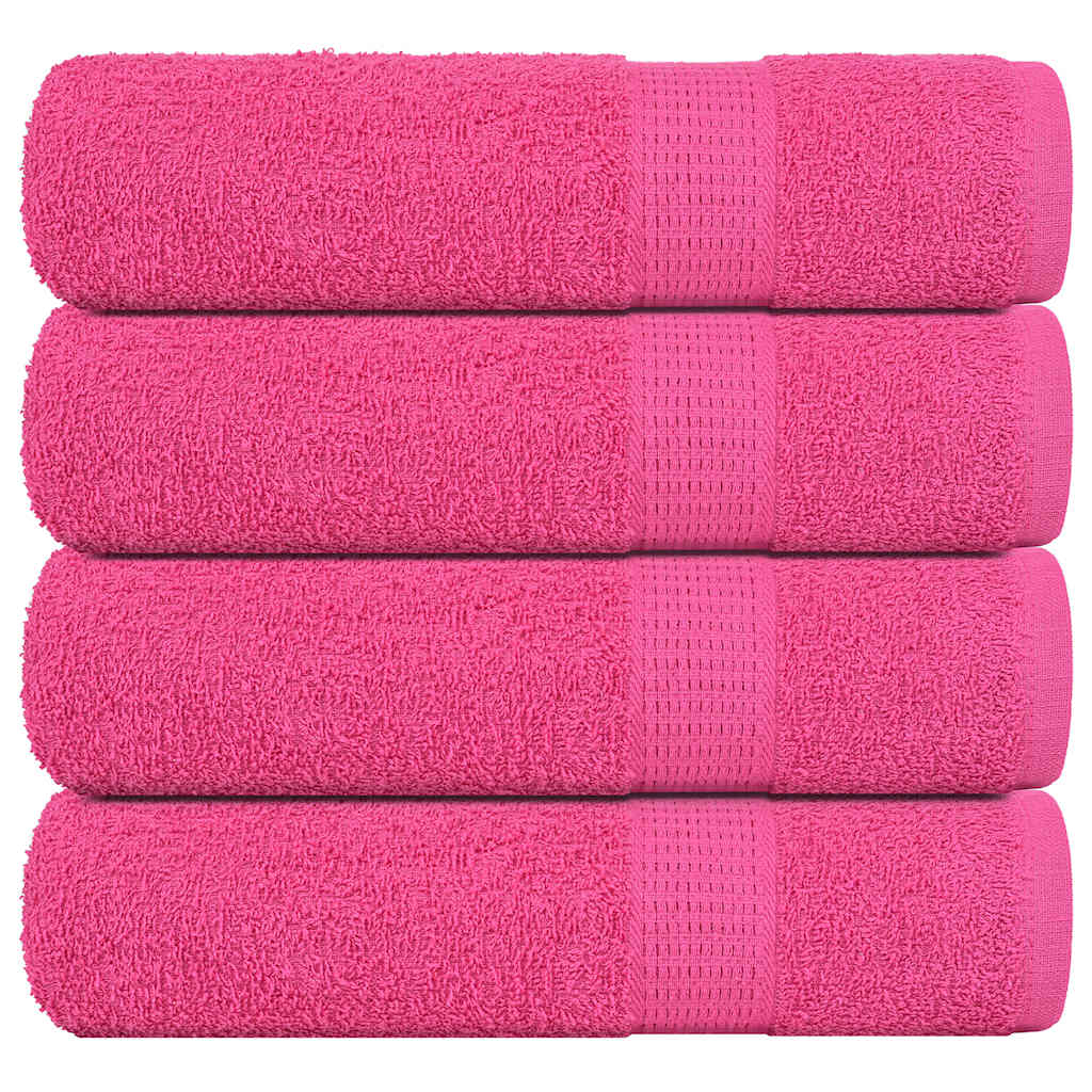 Serviettes de bain vidaxl 4 ST 100x150 cm 360 g m² 100% coton rose