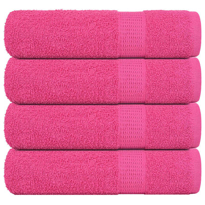 Serviettes de bain vidaxl 4 ST 100x150 cm 360 g m² 100% coton rose