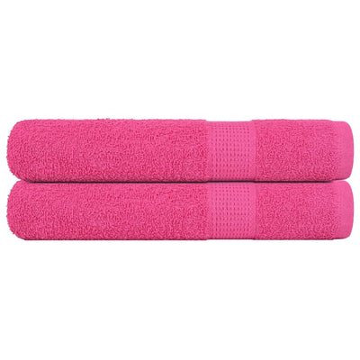 Serviettes de sauna vidaxl 2 ST 80x200 cm 360 g m² 100% coton rose
