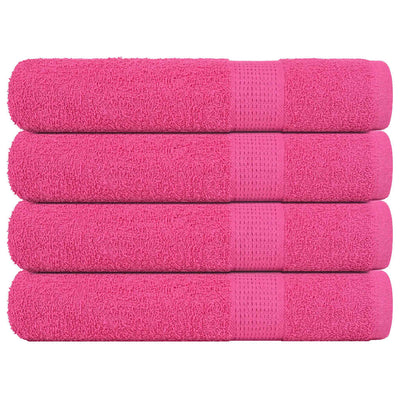 Serviettes de sauna vidaxl 4 ST 80x200 cm 360 g m² 100% coton rose