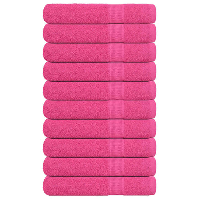Serviettes de sauna vidaxl 10 ST 80x200 cm 360 g m² 100% coton rose