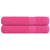 Serviettes vidaxl 2 pcs 100x200 cm 360 g m² 100% coton rose
