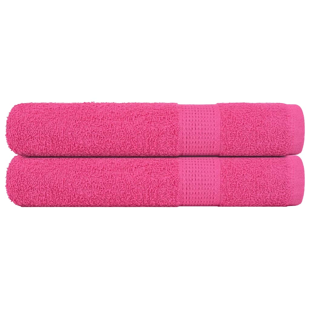 Serviettes vidaxl 2 pcs 100x200 cm 360 g m² 100% coton rose