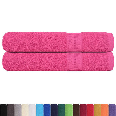Serviettes vidaxl 2 pcs 100x200 cm 360 g m² 100% coton rose