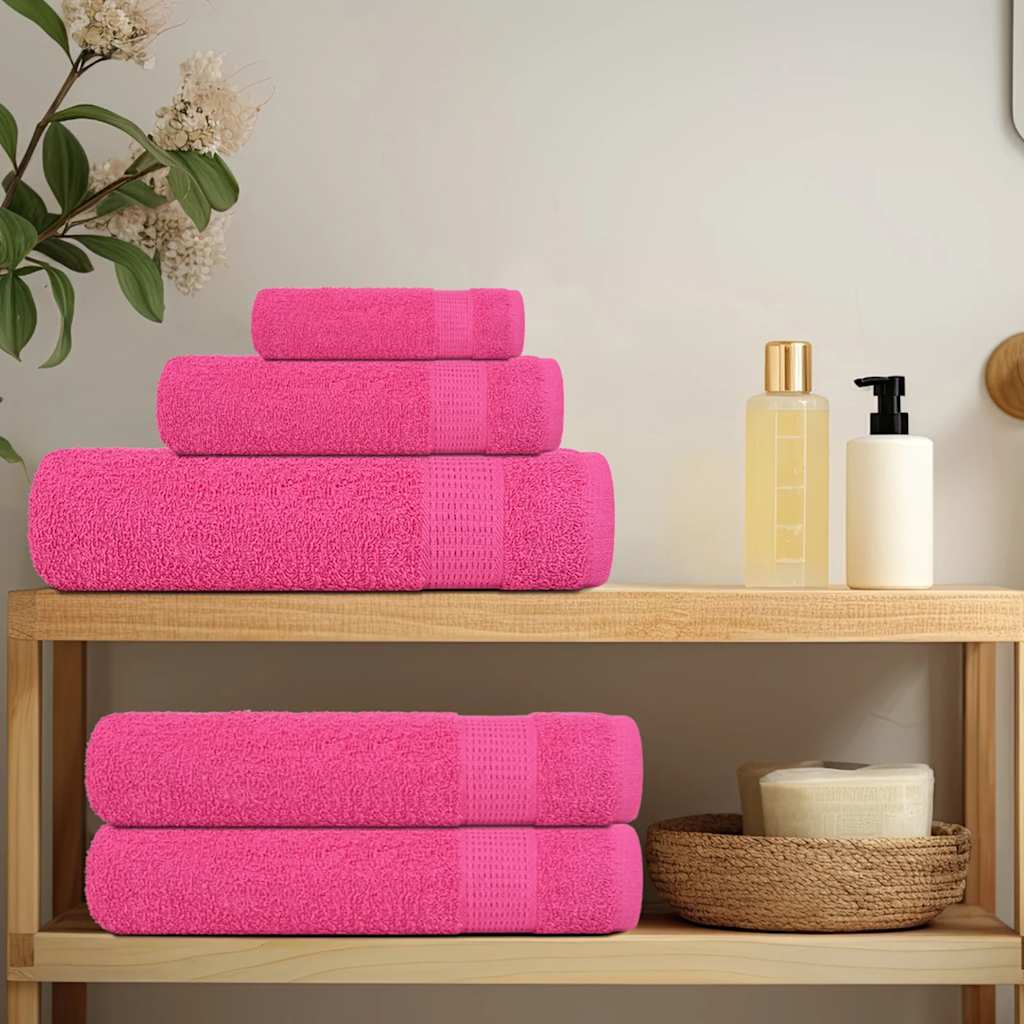 Serviettes vidaxl 2 pcs 100x200 cm 360 g m² 100% coton rose