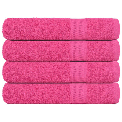Serviettes Vidaxl 4 ST 100x200 cm 360 g m² 100% de coton rose