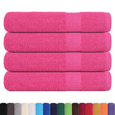 Serviettes Vidaxl 4 ST 100x200 cm 360 g m² 100% de coton rose