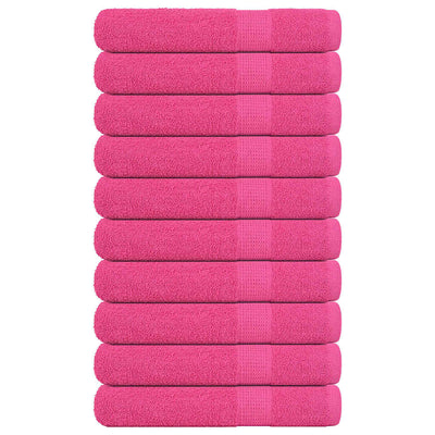 Serviettes Vidaxl 10 PCS 100x200 cm 360 g m² 100% coton rose