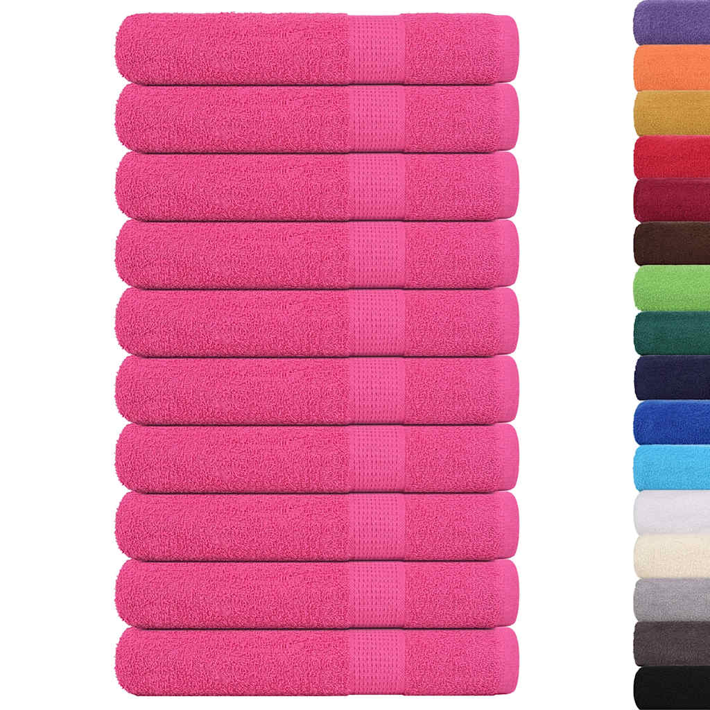 Serviettes Vidaxl 10 PCS 100x200 cm 360 g m² 100% coton rose