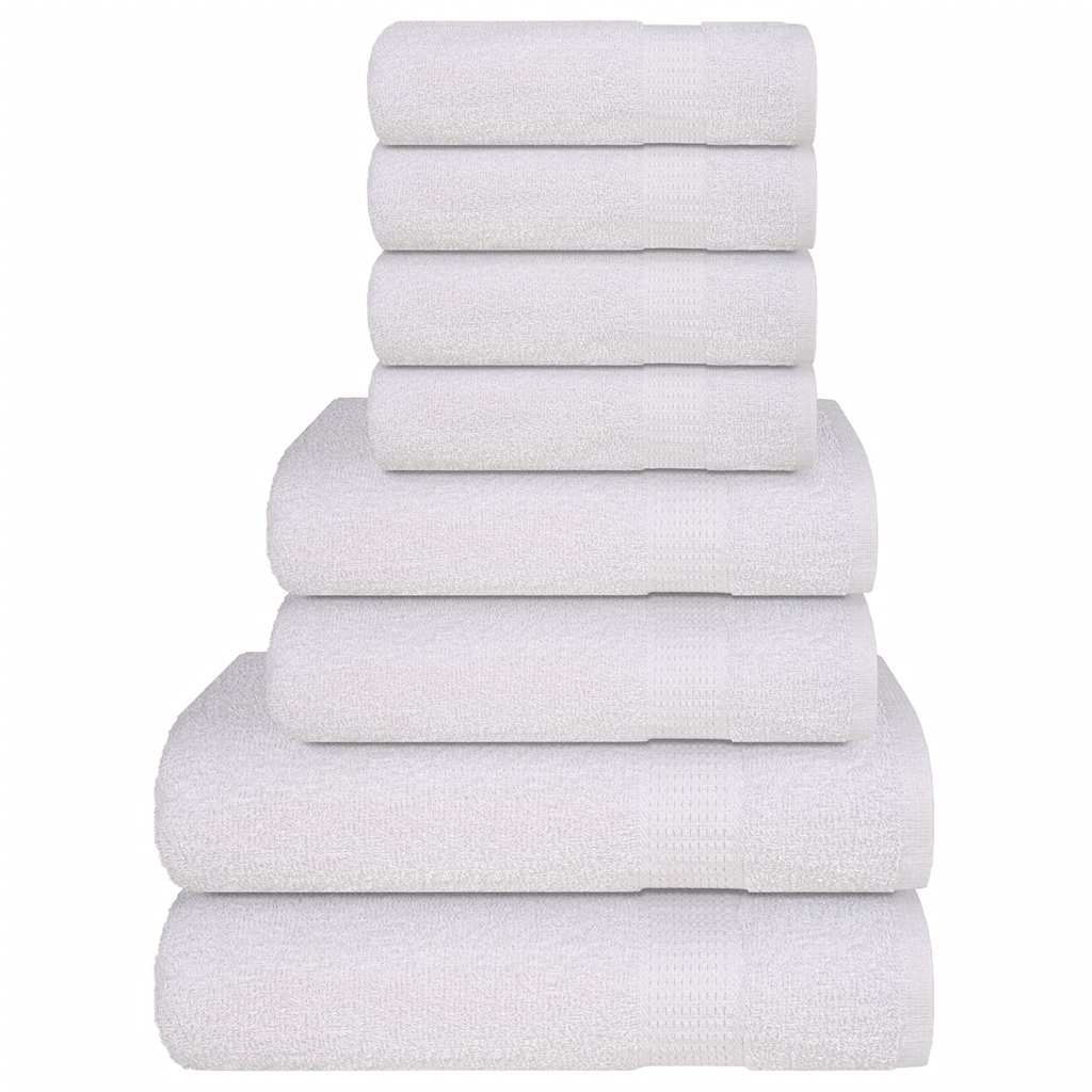 Ensemble de serviettes Vidaxl 8 pièces 360 g m² 100% coton blanc
