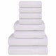 Ensemble de serviettes Vidaxl 8 pièces 360 g m² 100% coton blanc