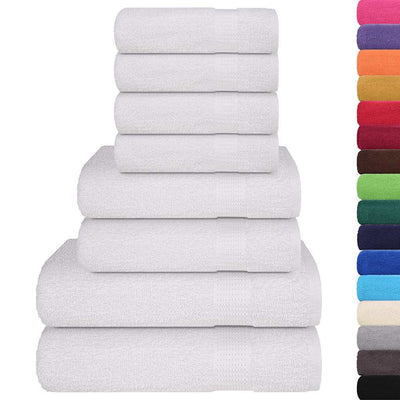 Ensemble de serviettes Vidaxl 8 pièces 360 g m² 100% coton blanc