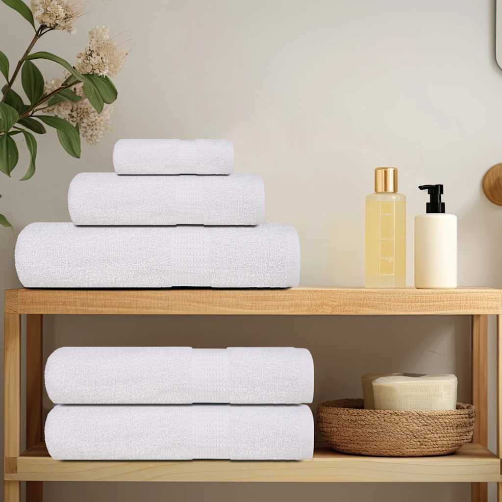 Ensemble de serviettes Vidaxl 8 pièces 360 g m² 100% coton blanc
