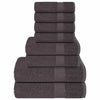 Ensemble de serviettes Vidaxl 8 pièces 360 g m² 100% coton Color