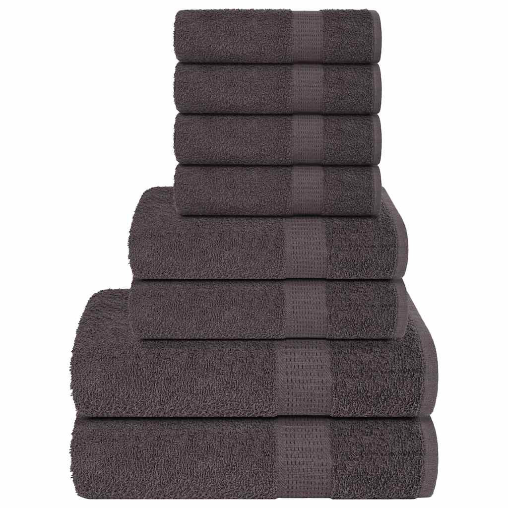 Ensemble de serviettes Vidaxl 8 pièces 360 g m² 100% coton Color