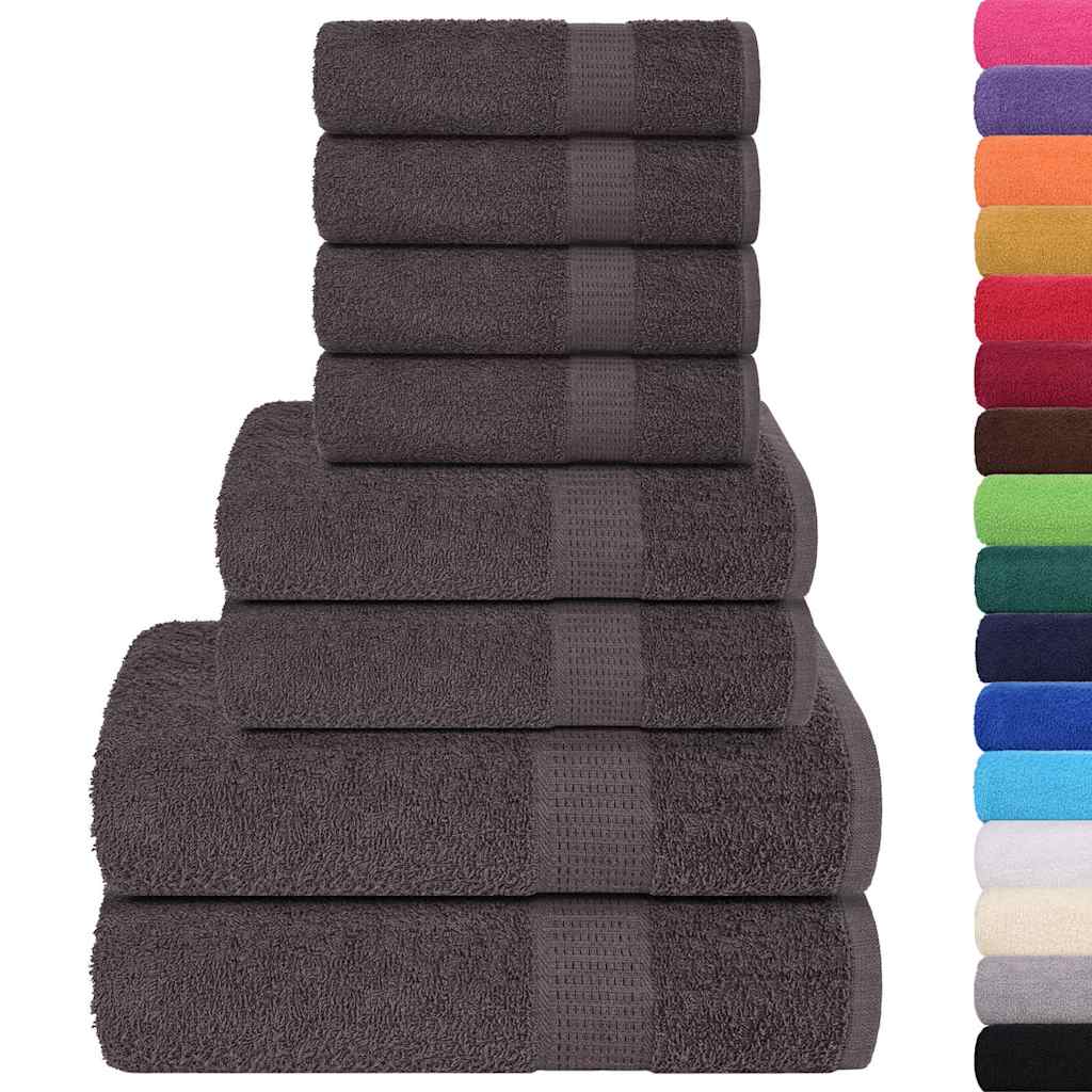 Ensemble de serviettes Vidaxl 8 pièces 360 g m² 100% coton Color