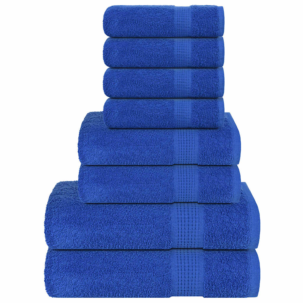 Ensemble de serviettes Vidaxl 8 pièces 360 g m² 100% coton bleu