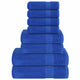 Ensemble de serviettes Vidaxl 8 pièces 360 g m² 100% coton bleu