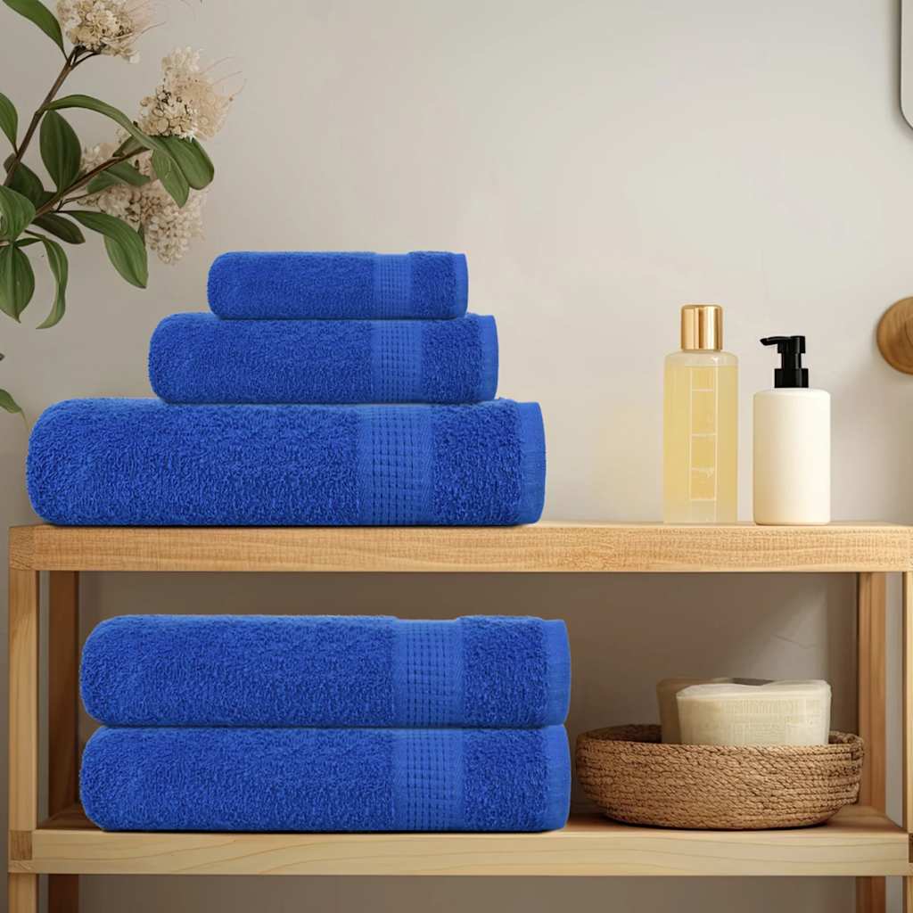 Ensemble de serviettes Vidaxl 8 pièces 360 g m² 100% coton bleu