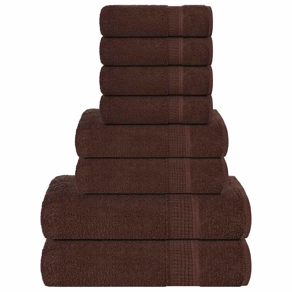 Ensemble de serviettes Vidaxl 8 pièces 360 g m² 100% coton brun