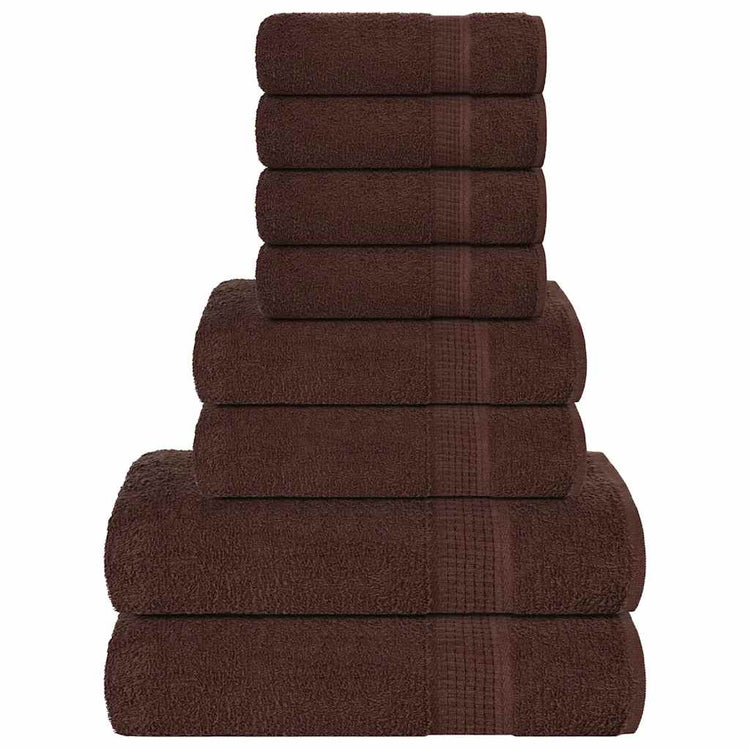 Ensemble de serviettes Vidaxl 8 pièces 360 g m² 100% coton brun