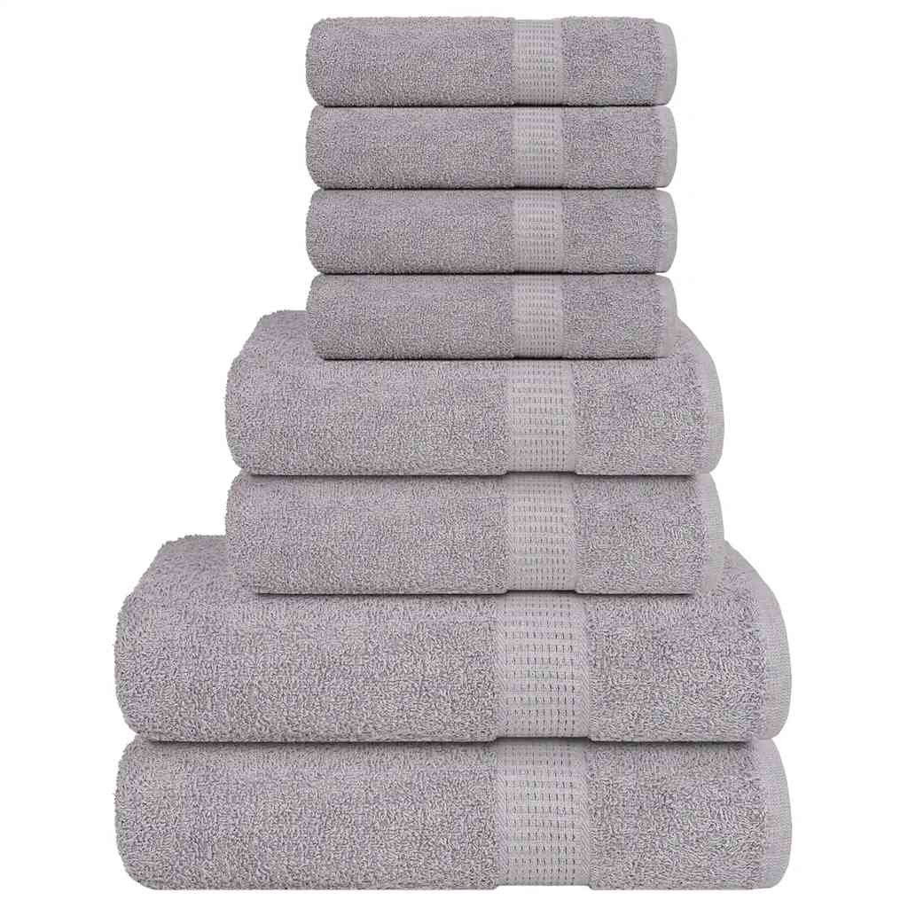 Ensemble de serviettes Vidaxl 8 pièces 360 g m² 100% coton gris