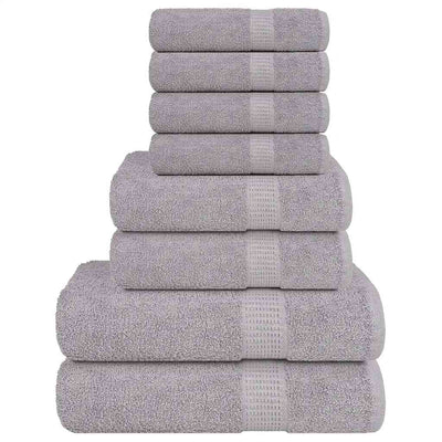 Ensemble de serviettes Vidaxl 8 pièces 360 g m² 100% coton gris