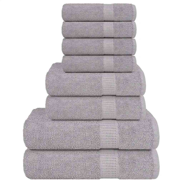 Ensemble de serviettes Vidaxl 8 pièces 360 g m² 100% coton gris