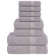 Ensemble de serviettes Vidaxl 8 pièces 360 g m² 100% coton gris