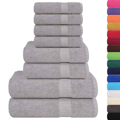 Ensemble de serviettes Vidaxl 8 pièces 360 g m² 100% coton gris