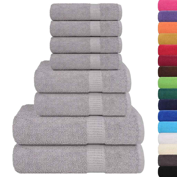 Ensemble de serviettes Vidaxl 8 pièces 360 g m² 100% coton gris