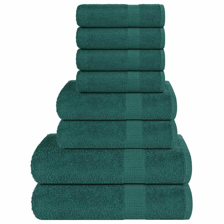 Ensemble de serviettes Vidaxl 8 pièces 360 g m² 100% coton vert