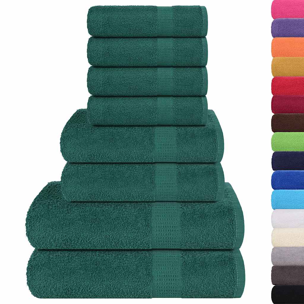 Ensemble de serviettes Vidaxl 8 pièces 360 g m² 100% coton vert