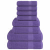 Vidaxl 8 pièces de serviette 360 ​​g m² 100% coton violet
