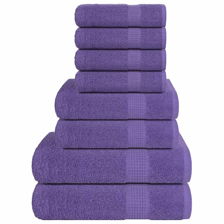 Vidaxl 8 pièces de serviette 360 ​​g m² 100% coton violet