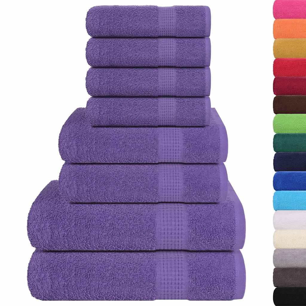 Vidaxl 8 pièces de serviette 360 ​​g m² 100% coton violet