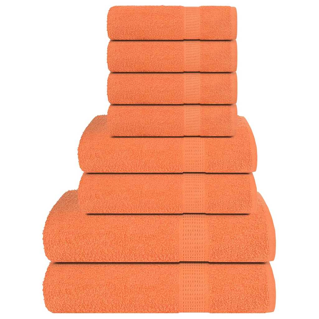 Ensemble de serviettes Vidaxl 8 pièces 360 g m² 100% coton orange