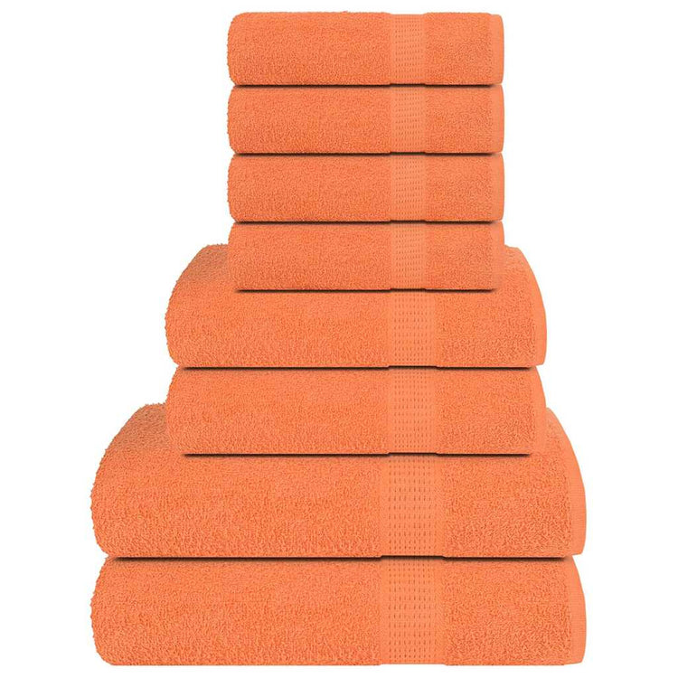 Ensemble de serviettes Vidaxl 8 pièces 360 g m² 100% coton orange